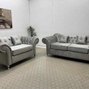 Pair of Contemporary Grey Sofas