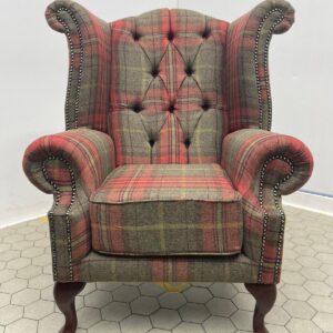 Classic Checked Upholstered Armchair