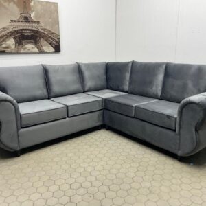 Spacious Dark Grey Corner Sofa