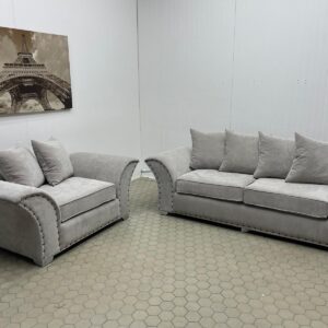 Light Grey Sofa Set with Plush Cushioning