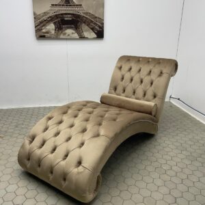 Soft Brown Chaise with Bolster Cushion