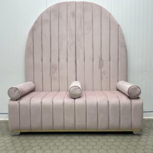 Blush Dusty Pink Seat with Tall Curved Back