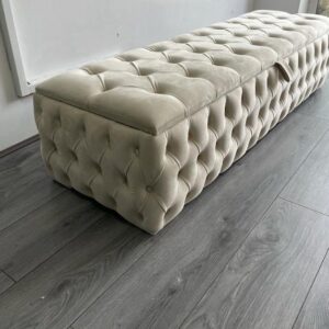 Large Storage Ottoman with Tufting Detail