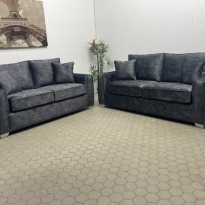 Pair of Luxury Dark Grey Sofas