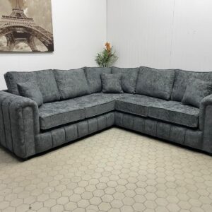 Spacious Dark Grey Corner Sofa