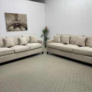 Pair of Minimalistic Velvet Sofas
