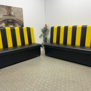 Retro Commercial Booth Seating in Yellow and Black