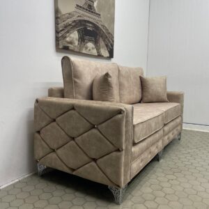 Soft Brown Ashton 2-Seater Sofa with Tufted Detailing