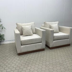 Pair of Off-White 1-Seater Sofas