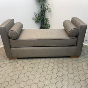 Taupe Upholstered Accent Bench