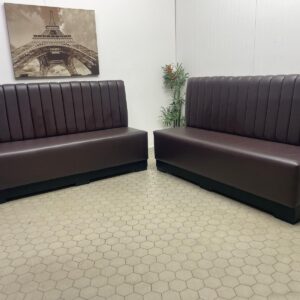 Pair of Dark Plum Booth-Style Sofas