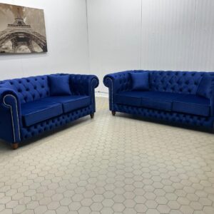 Royal Blue Chesterfield Sofa Set