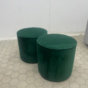 Pair of Emerald Velvet Stools