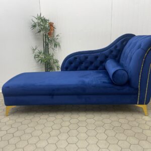 Royal Blue Chesterfield-Style Chaise Lounge