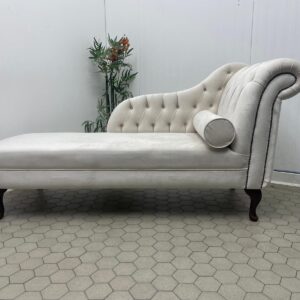 Tufted Chaise Lounge in Ivory