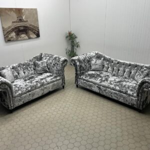 Pair of Crushed Velvet 2-Seater Sofas