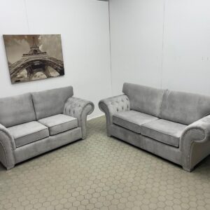 Pair of Light Grey 2-Seater Sofas