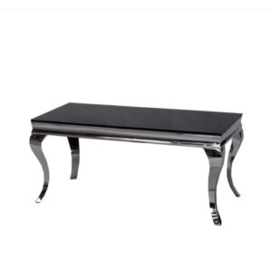 Black High-Gloss Coffee Table with Silver Finish